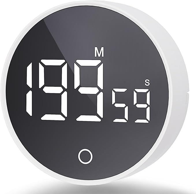 Digital Kitchen Timers, Visual timers Magnetic Countdown Countup Timer Large LED 200 Minutes Display Volume Adjustable for Cooking Fitness Studying, Easy for Kids and Seniors
