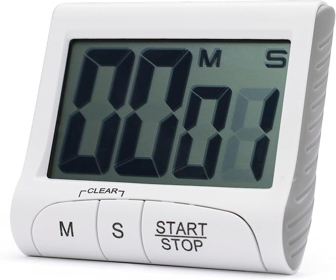 Large LCD Display Kitchen Timer -Magnetic Digital Timers,Loud Alarm,Memory and Fast Forward Function,Cooking Timers for Kitchen,Gym, Meeting, Classroom,Study,Work,Outdoor Activities(White)