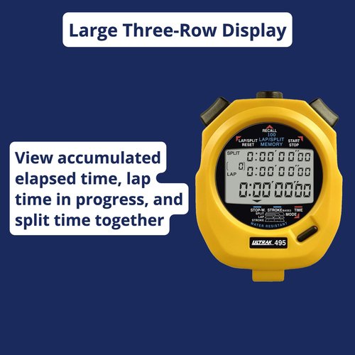 Ultrak 100 Lap Memory Timer, Yellow