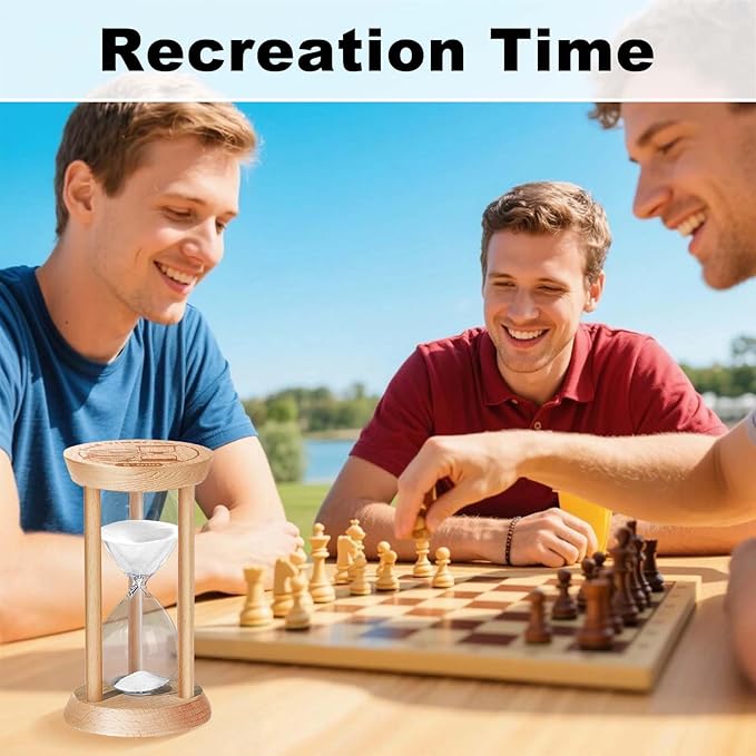 20 Minute Sand Timer Hourglass, 20 Min Wooden Sand Clock, One Minute Wood Hour Glass, Mini Reloj De Arena, Small Sandglass for Toothbrush Timer, Cooking, Decorative, Work, Game, Gift, White