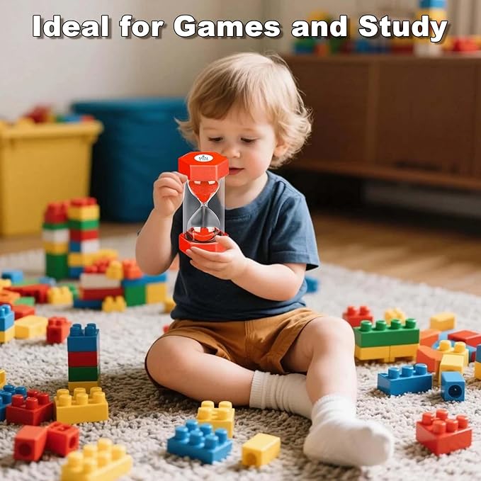 25 Minute Hourglass Sand Timer, Plastic Sandglass Watch Timer, Unbreakable Red Sand Clock Hour Glass 25 Min for Classroom, Games (Red)