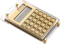 Gold Foil Stamping Solar Power Acrylic Slim Calculator with Large LCD Display and Stand, 12-Digit Handheld Desktop Calculator for Office, School, Business
