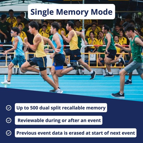 Ultrak 496 500-Lap Stopwatch, Dual-Split Memory Sports Timer with LCD Display, Water-Resistant, Stroke Rate & Countdown, Long-Life Battery